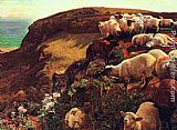 William Holman Hunt Paintings - On English Coasts by William Holman Hunt